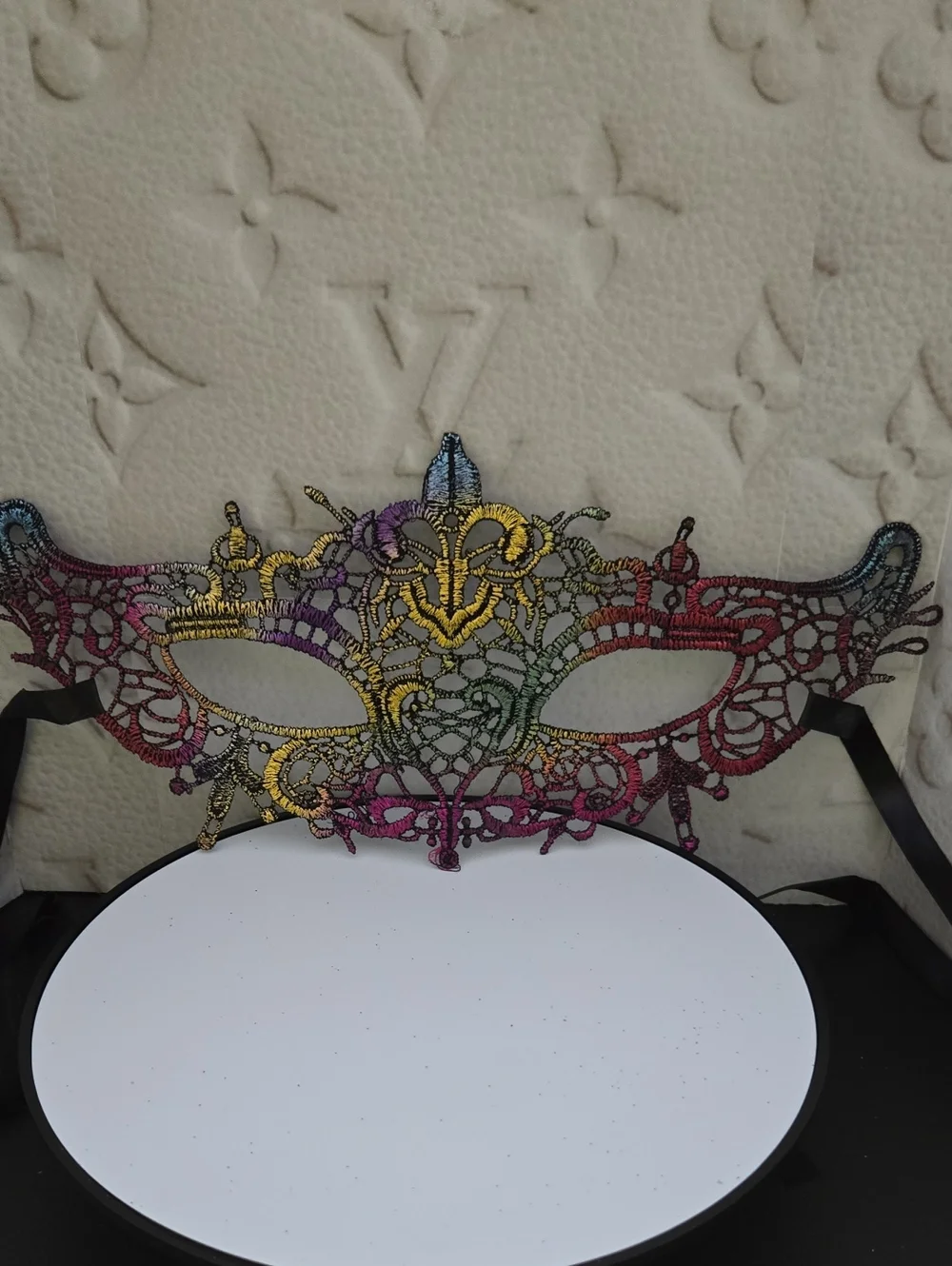 Lace Venetian Eye Mask in Multicolor